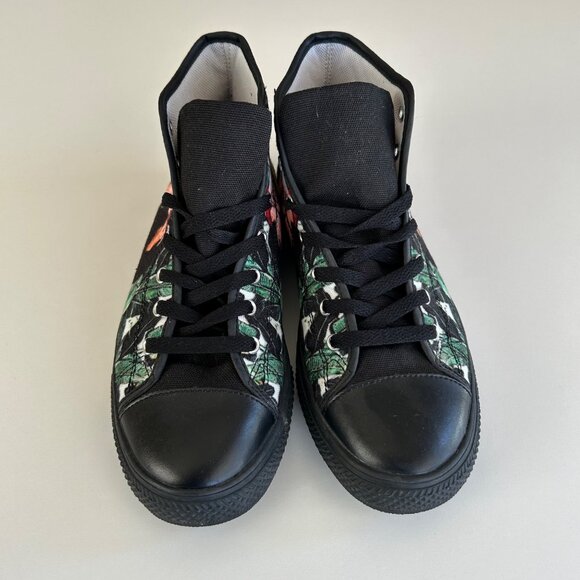 Golden Girls High-Top Sneakers Size 8 Black Canvas & Rubber Shoes - Picture 2 of 7